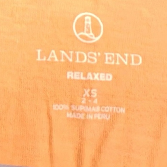 Lands' End Orange Short Sleeve V-Neck Top - Picture 5 of 5